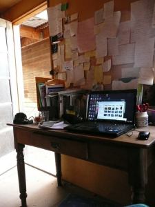 Ellie Marney's desk and computer